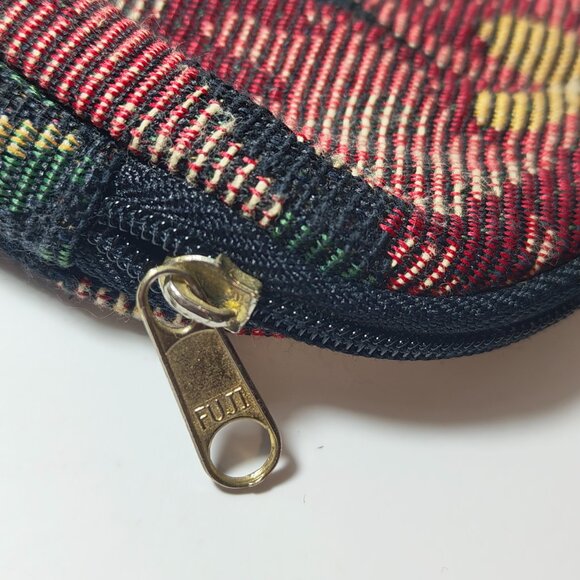 Vintage Fuji Women's Floral Pattern Makeup Bag Clutch with Zipper - Picture 3 of 4